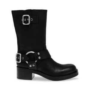 Steve Madden Carina Women’s Buckled Black Vegan Boots Sz 8 NWT
